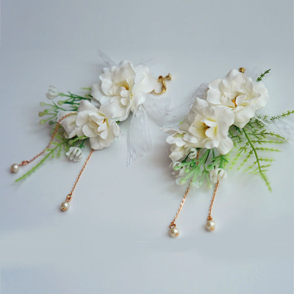 Bridal Accessories Dried Flower Ear Hook Ear Clip