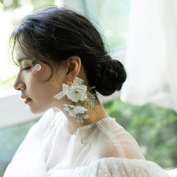 Bridal Accessories Dried Flower Ear Hook Ear Clip