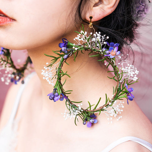 Temperament Bridal Dried Flower Ear Clip