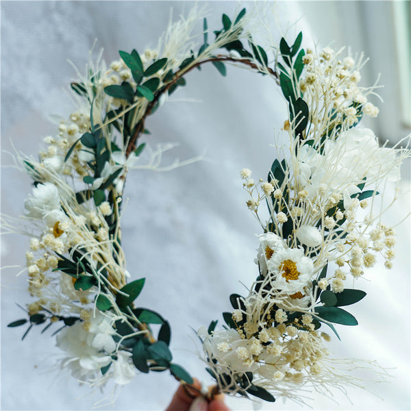 Bridal Wreath Dried Flower Headdress