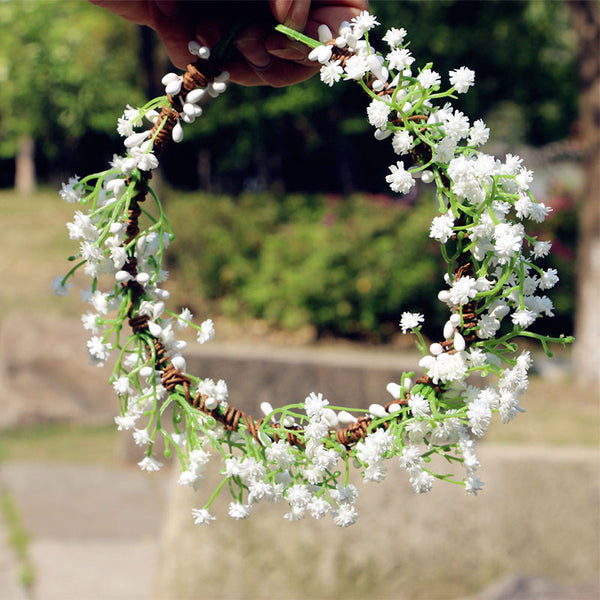 Gypsophila Eternal Flower Bridal Headdress Wreath