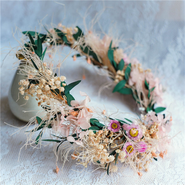 Bridal Wreath Dried Flower Headdress