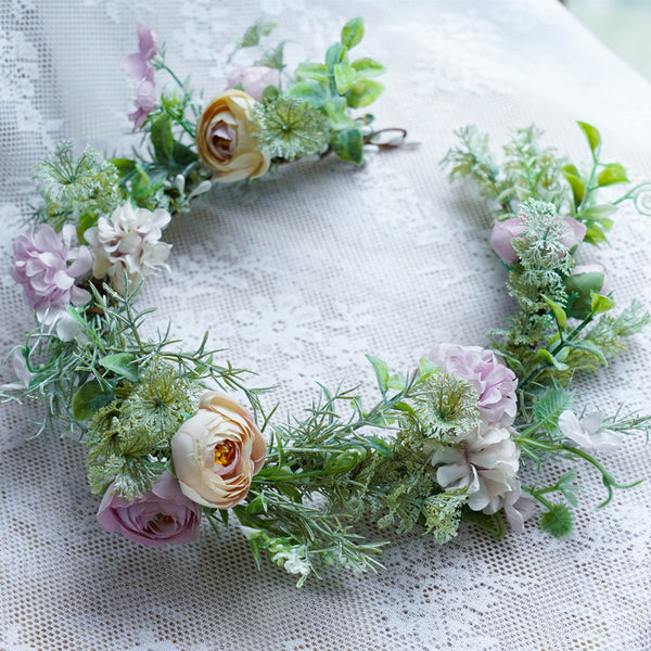 Wedding Dried Flower Wreath Tiara Headband