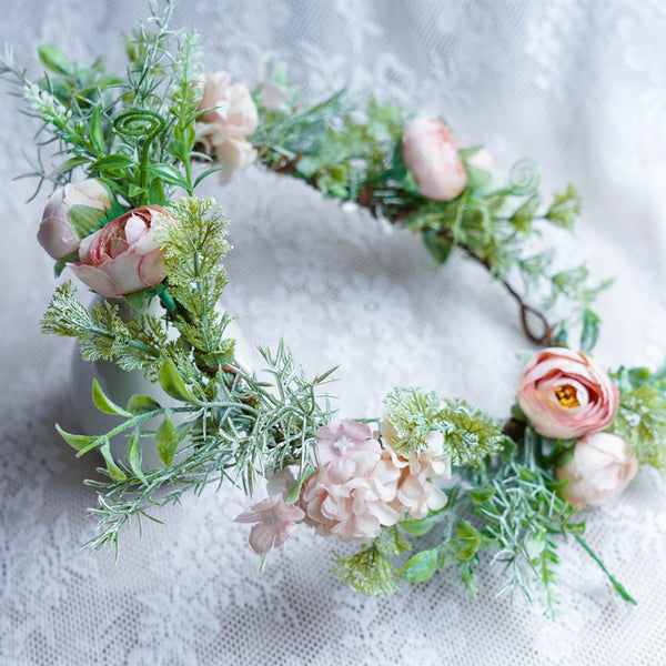 Wedding Dried Flower Wreath Tiara Headband