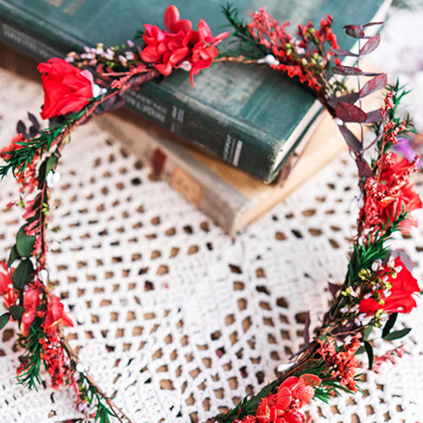 Romantic Wedding Wreath Artificial Floral Crown Bridal Headpiece
