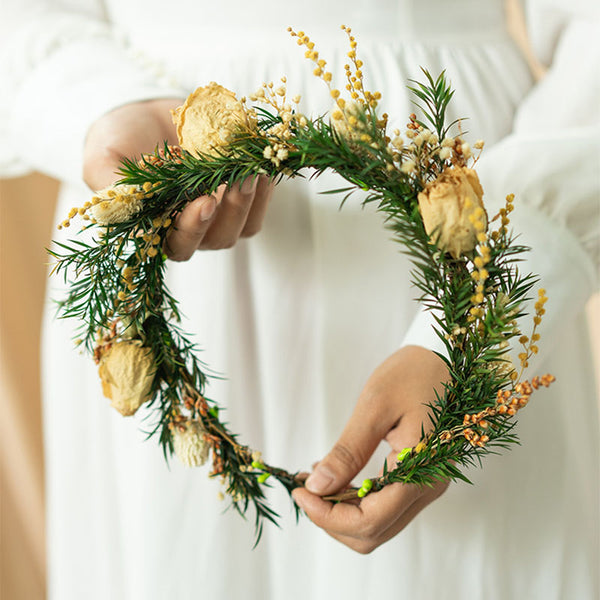 Temperament Bridal Wreath Dried Flower Headdress
